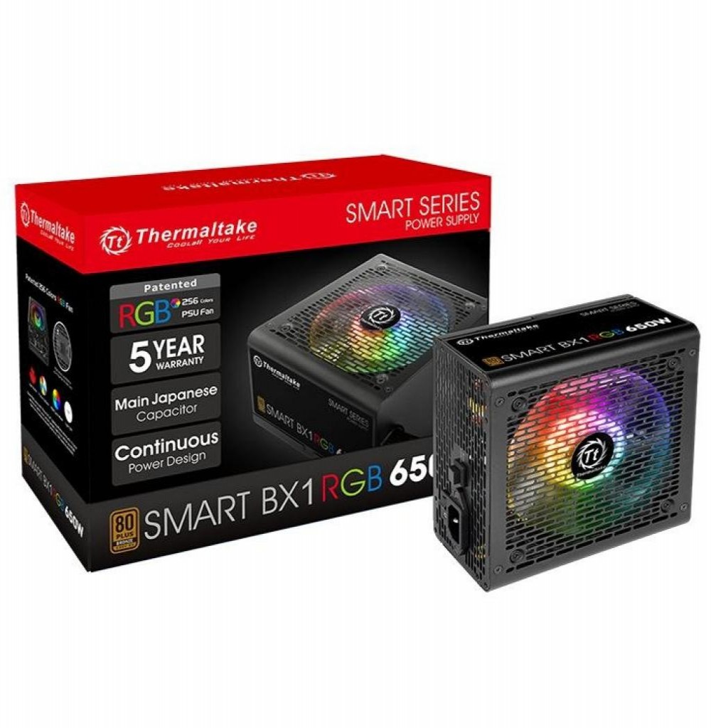 Fonte 650W Thermaltake Bronze 80Plus Smart BX1 RGB PS-SPR-0650NHFA