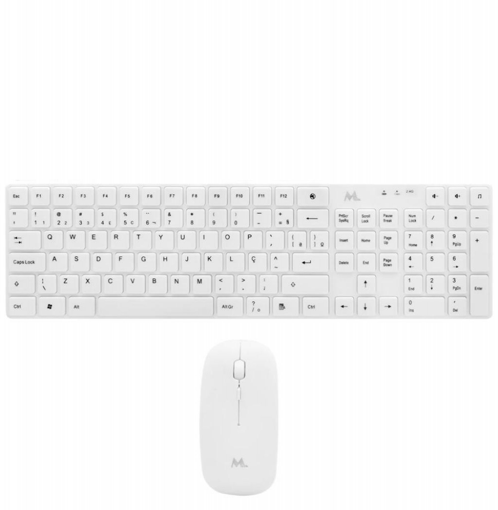 Teclado Usb Mtek KM5197W C/ Mouse S/Fio Português Branco