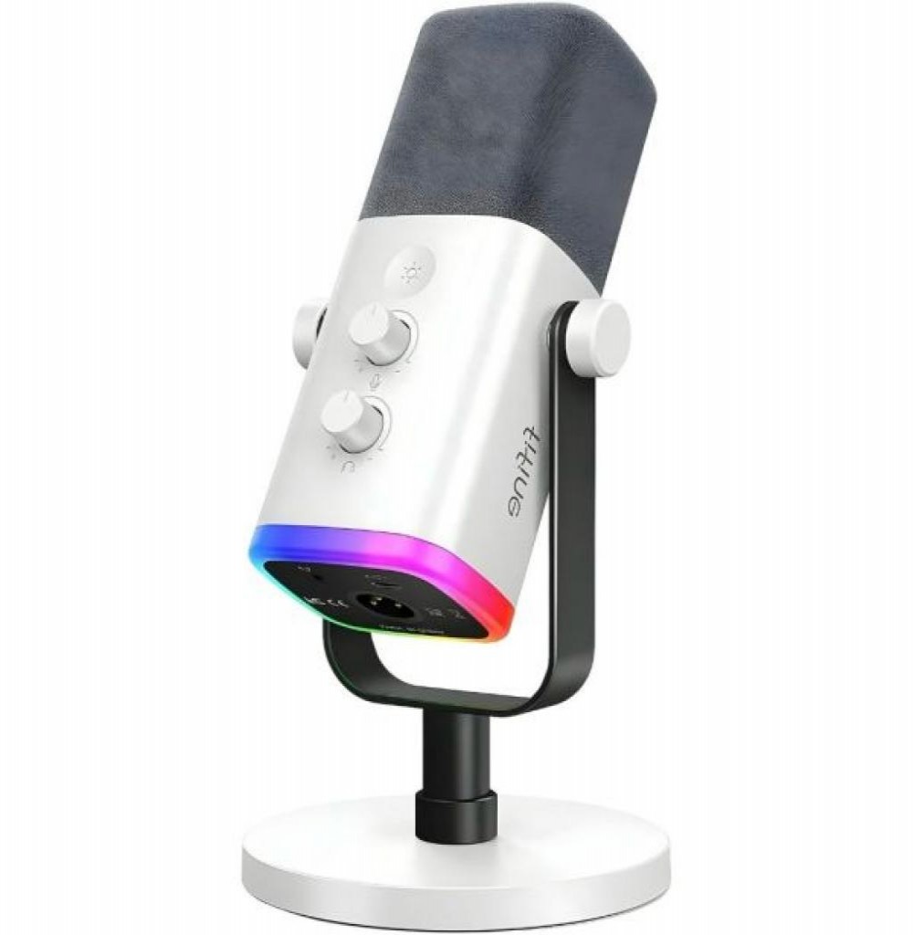 Microfone Fifine AW8W RGB/USB-C/XLR White 