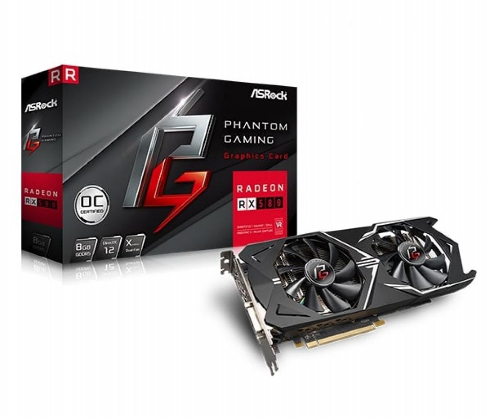 Placa de Vídeo 8GB EXP. RX-580 AsRock Phantom Gaming OC